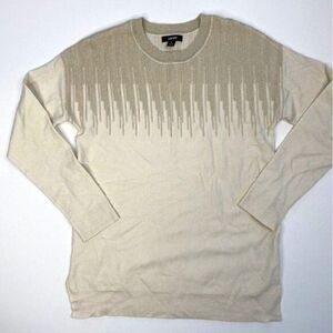 ‎Alfani Sweater Top XL Ivory Metallic-Sparkle